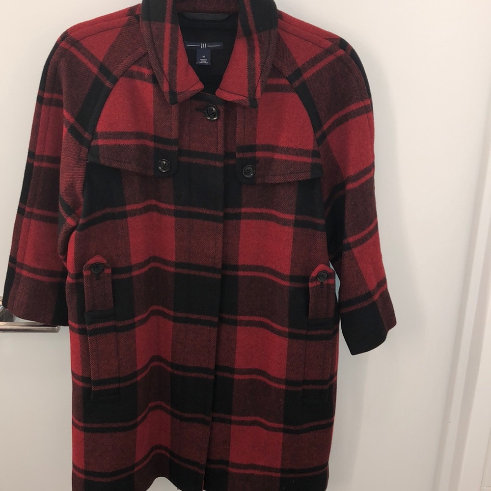 Plaid Red & Black Wool Jacket